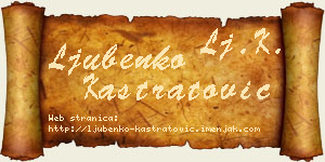 Ljubenko Kastratović vizit kartica